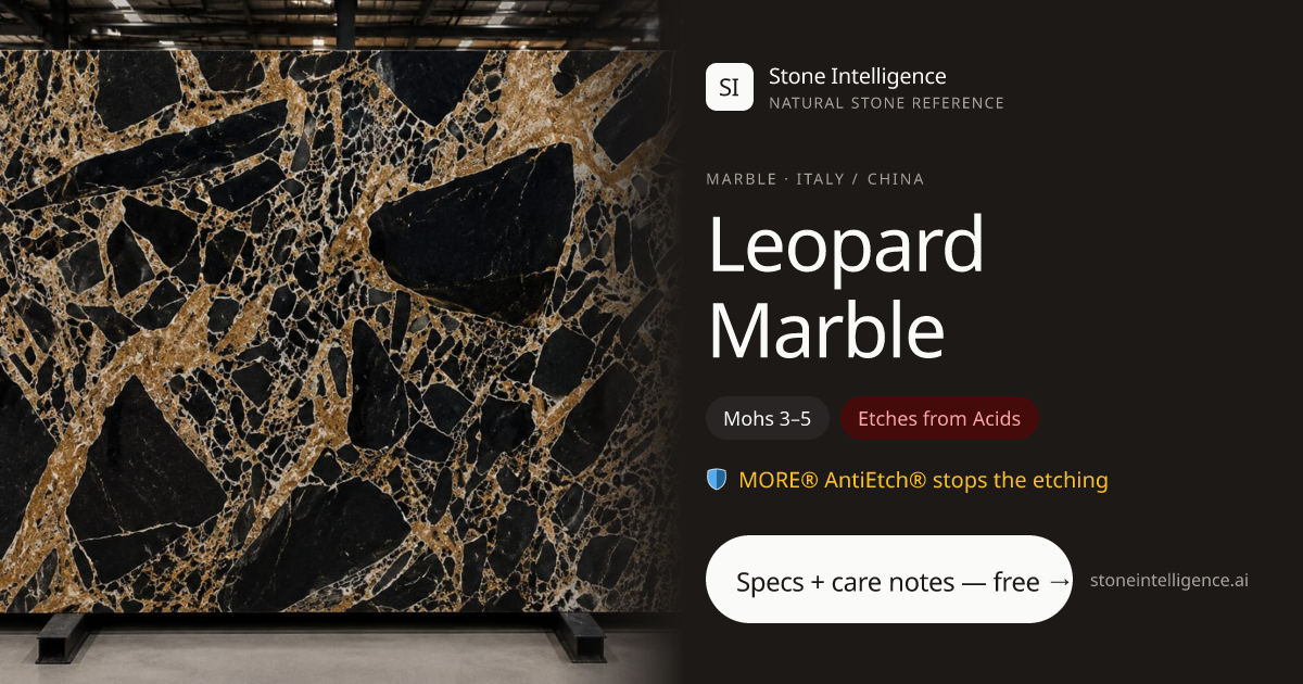 Leopard Marble Marble — Technical Data & Care Guide | Stone Intelligence