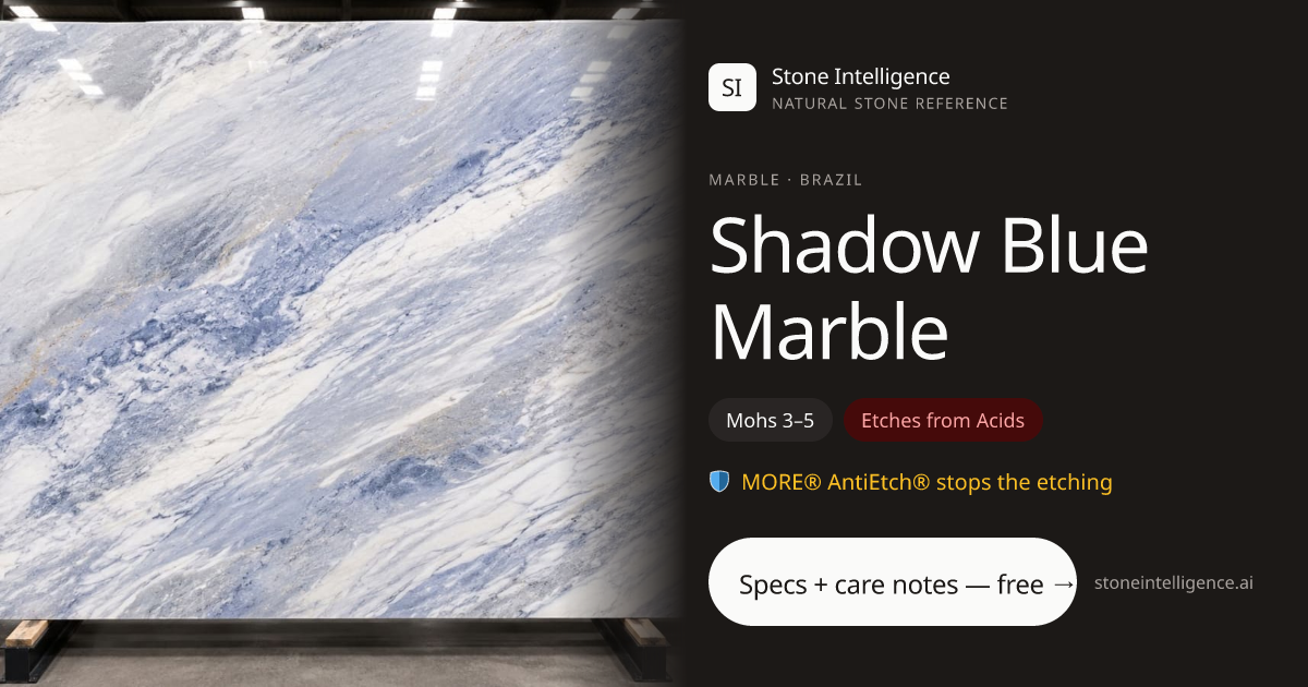 Shadow Blue Marble Marble — Technical Data & Care Guide | Stone ...