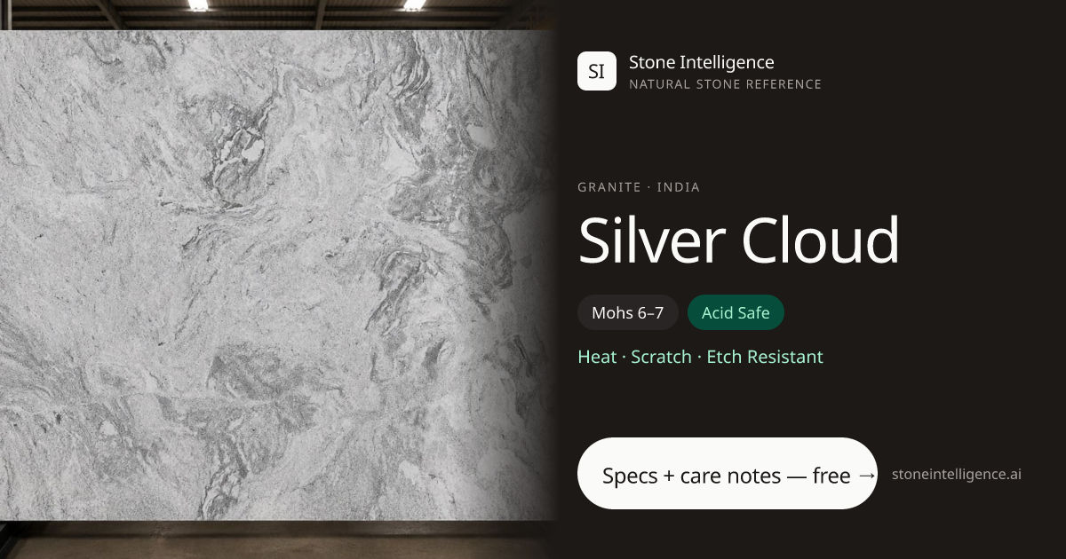 Silver Cloud Granite — Technical Data & Care Guide | Stone Intelligence